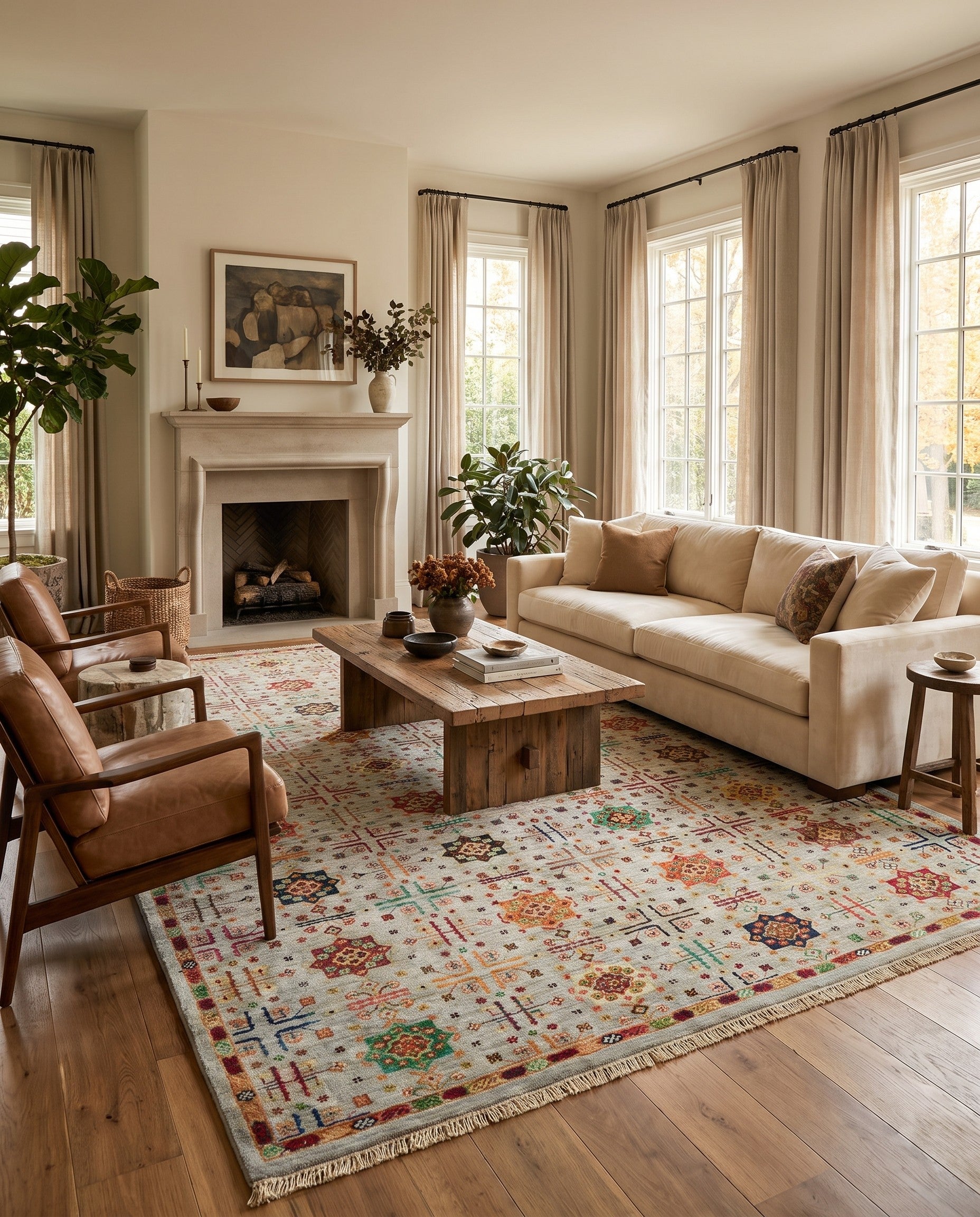6' 9 x 9' 11 Hand Knotted Ariana Ziegler Rug