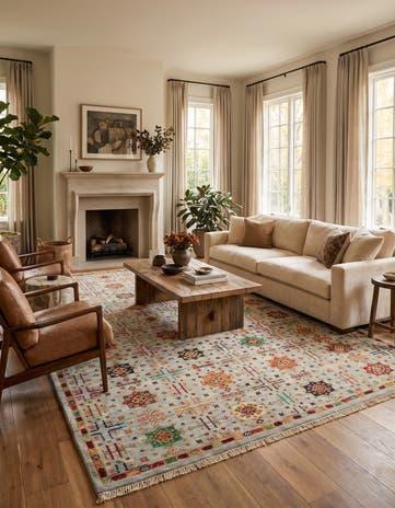 6' 9 x 9' 11 Hand Knotted Ariana Ziegler Rug
