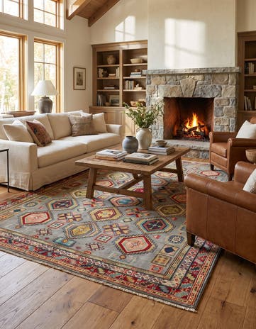 5' 2 x 7' 11 Hand Knotted Kazak Rug