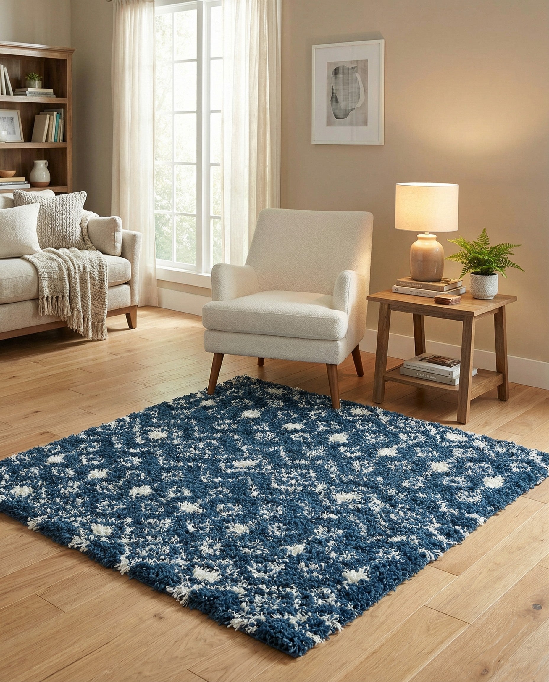 4' x 4' Moroccan Trellis Shag Square Rug