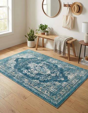 Navy Blue Dahlia Rug
