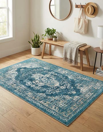 Navy Blue Dahlia Rug