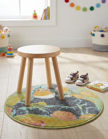 2' 2 x 2' 2 Gorilla Whimsy Kids Round Rug
