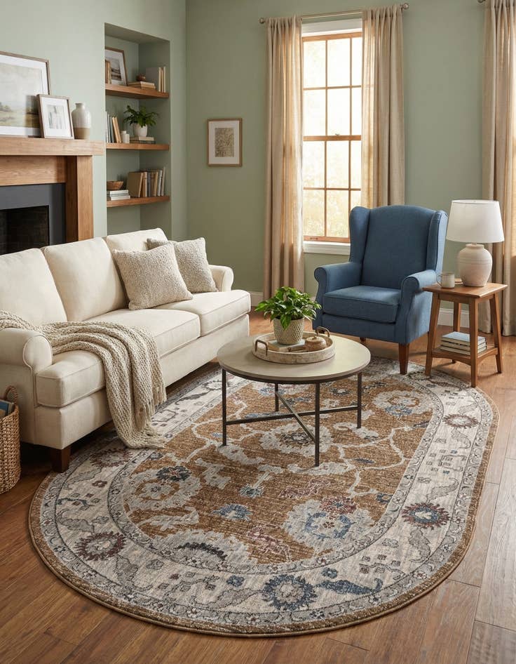 Detail image of 5' 3 x 8' Eco Traditional Oval Rug