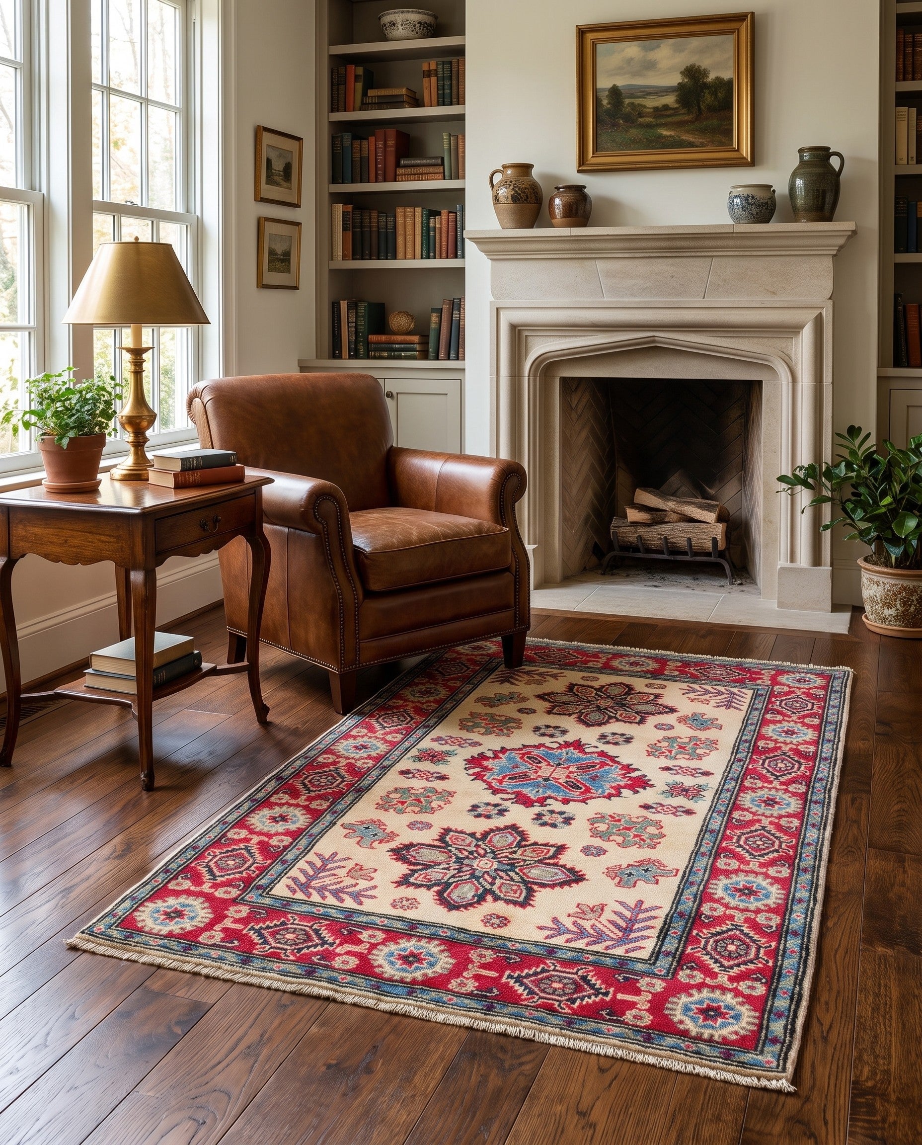 3' x 4' 9 Hand Knotted Kazak Rug