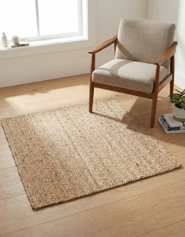 3' 3 x 3' 3 Handmade Braided Jute Square Rug