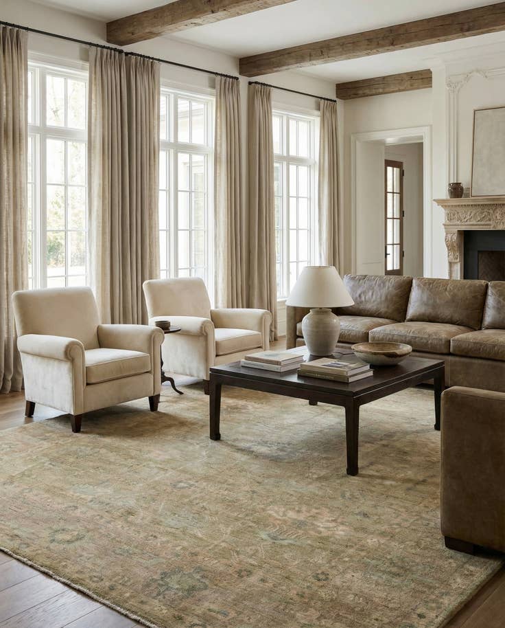 Detail image of 8' 3 x 9' 10 Hand Knotted Oushak Wool Rug