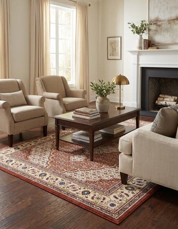 Dusty Pink Nain Design Rug
