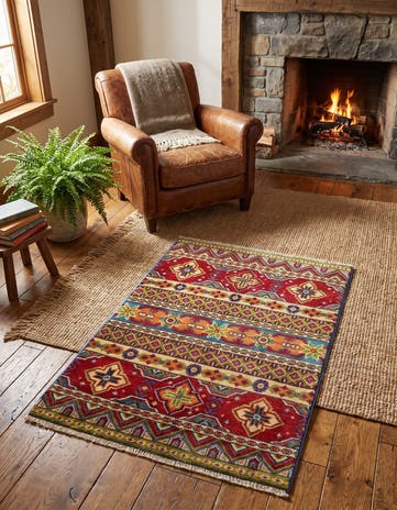 2' 1 x 2' 11 Hand Knotted Kazak Rug