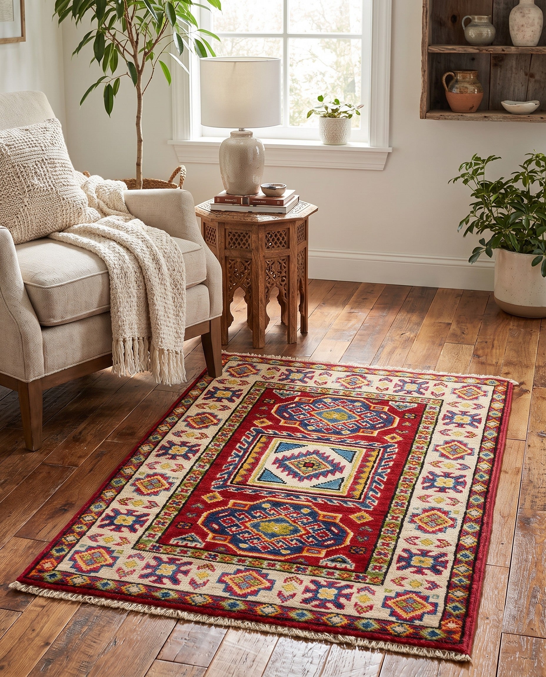 2' 1 x 3' Hand Knotted Kazak Rug