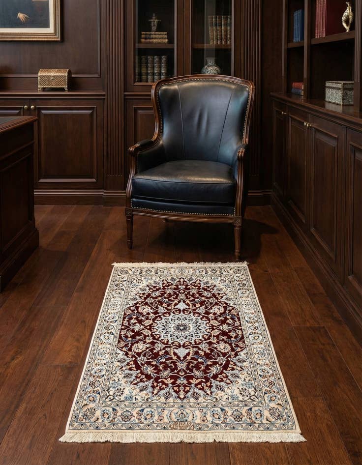 Detail image of 2' 8 x 3' 10 Hand Knotted Nain Rug