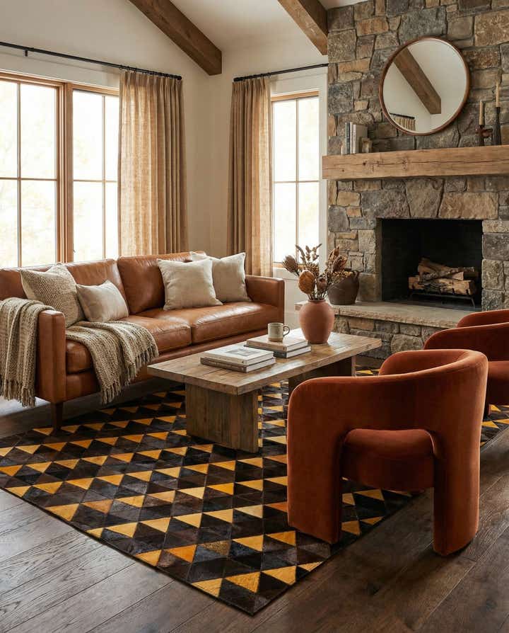 5' x 8' Cowhide Stocks Rug