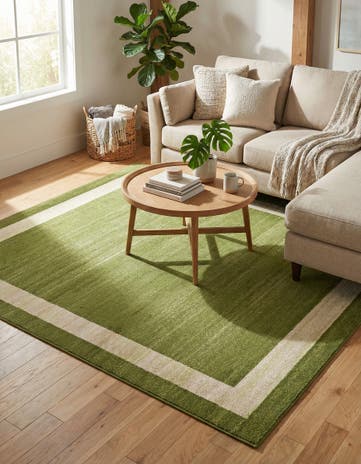 Green Angelica Square Rug