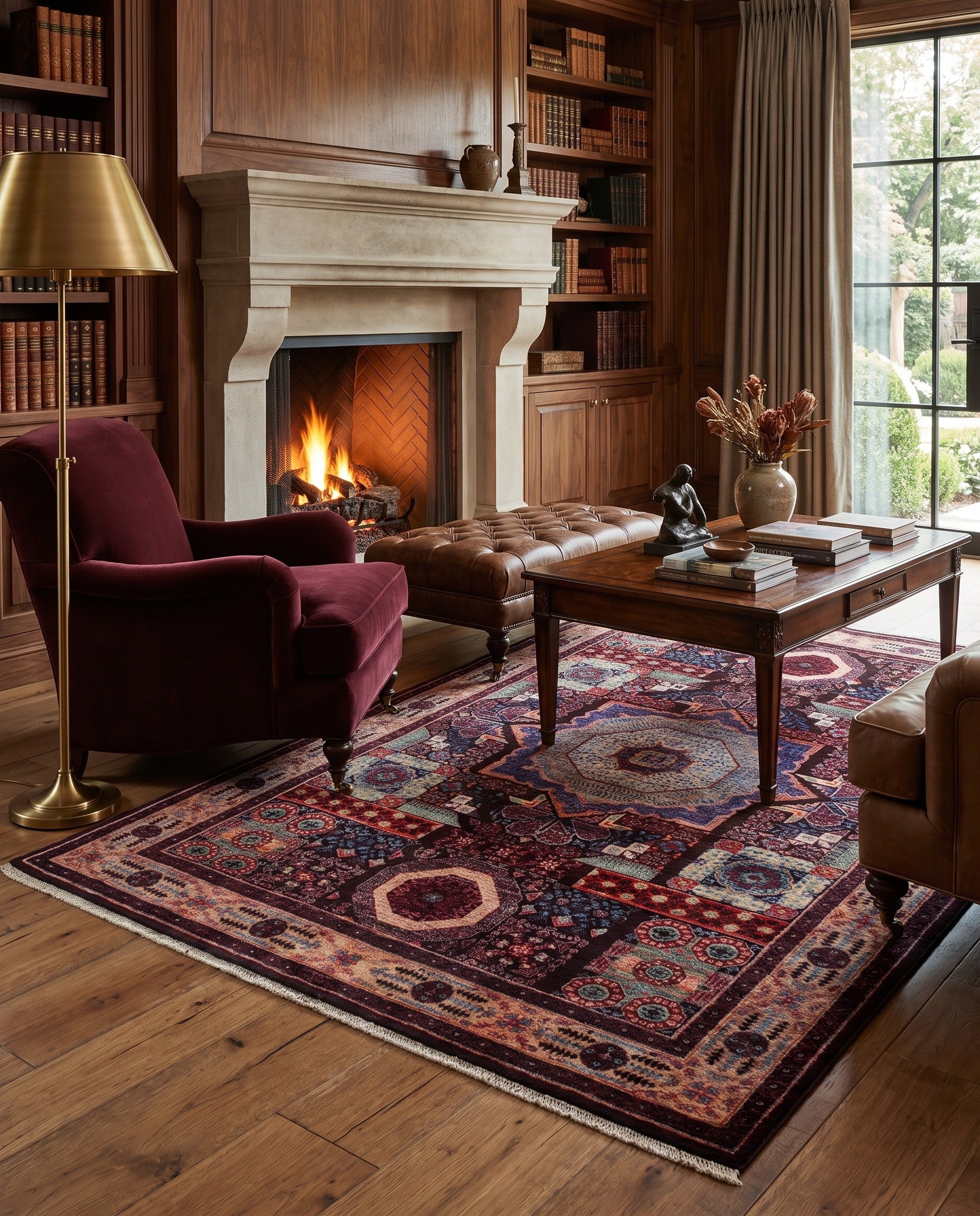 6' 1 x 9' Hand Knotted Mamluk Ziegler Rug
