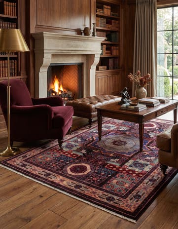6' 1 x 9' Hand Knotted Mamluk Ziegler Rug