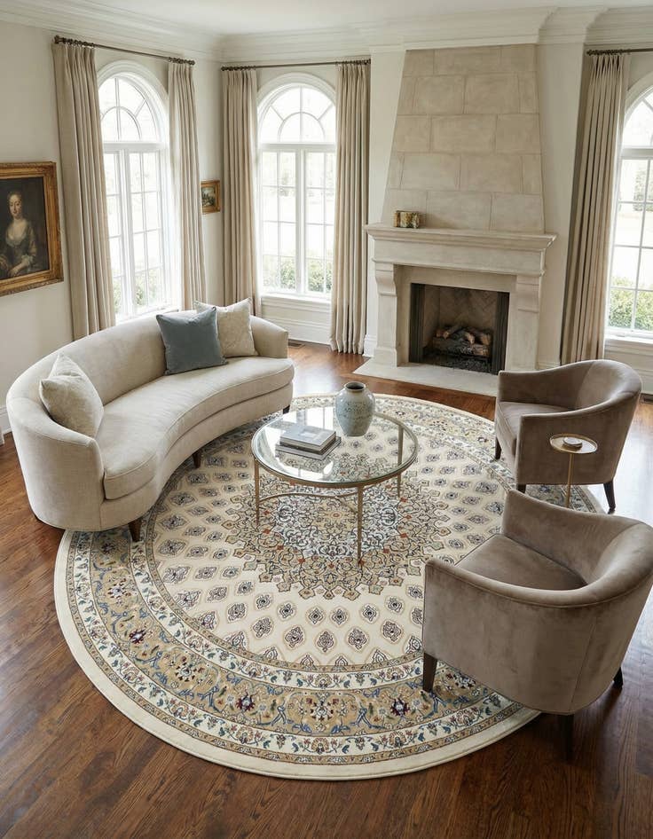 Detail image of 10' x 10' Nain Design Round Rug