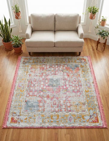 Pink Paragon Square Rug