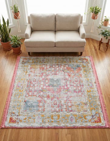 Pink Paragon Square Rug