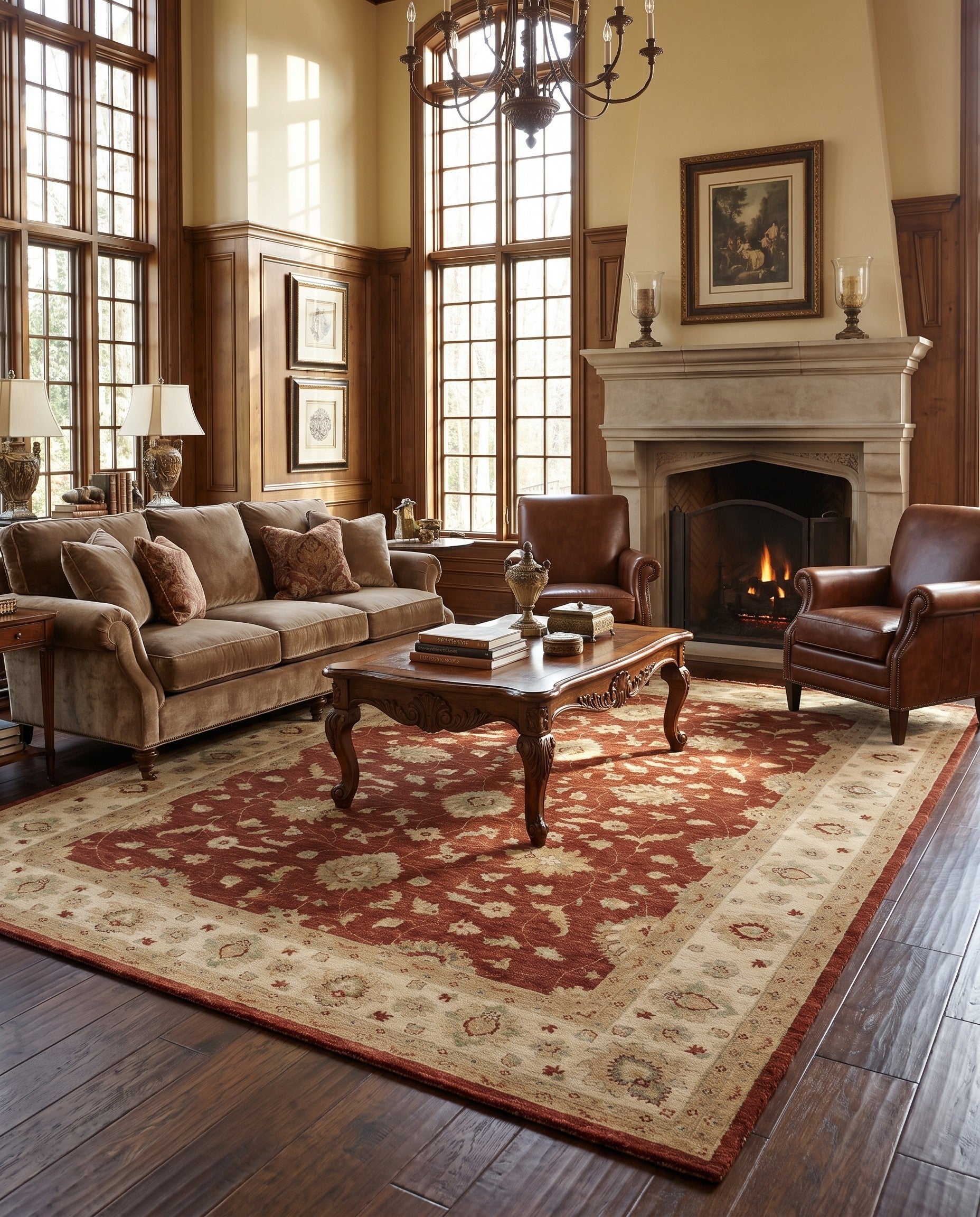 11' 4 x 14' 3 Hand Knotted Ziegler Rug