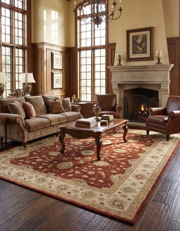 11' 4 x 14' 3 Hand Knotted Ziegler Rug