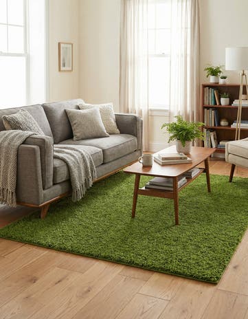 5' 3 x 7' Solid Shag Rug