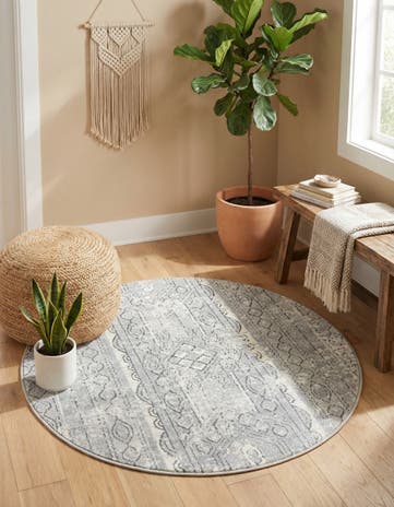 Gray Oregon Round Rug