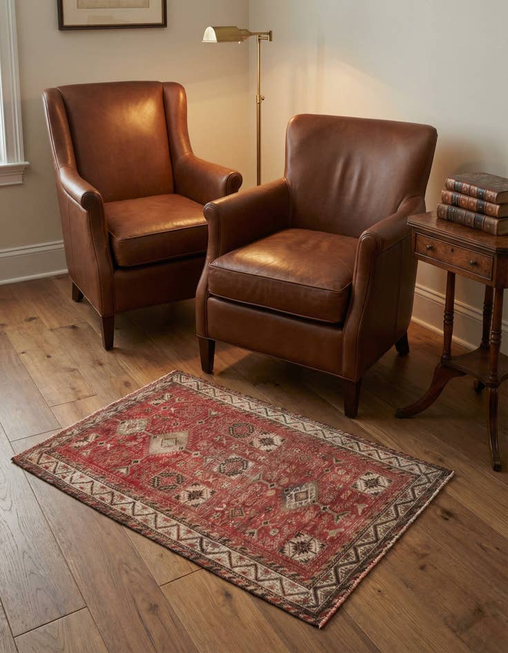 Detail image of 2' 9 x 4' 5 Hand Knotted Ultra Vintage Persian Wool Rug