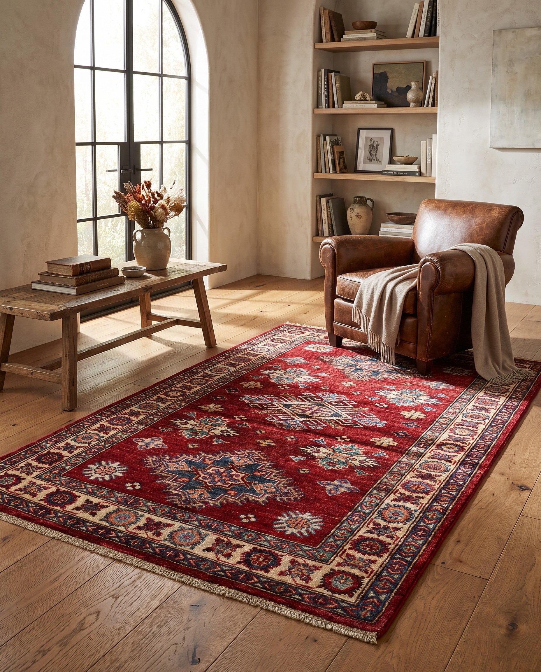 3' 4 x 5' 3 Hand Knotted Kazak Rug