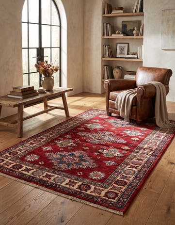 3' 4 x 5' 3 Hand Knotted Kazak Rug