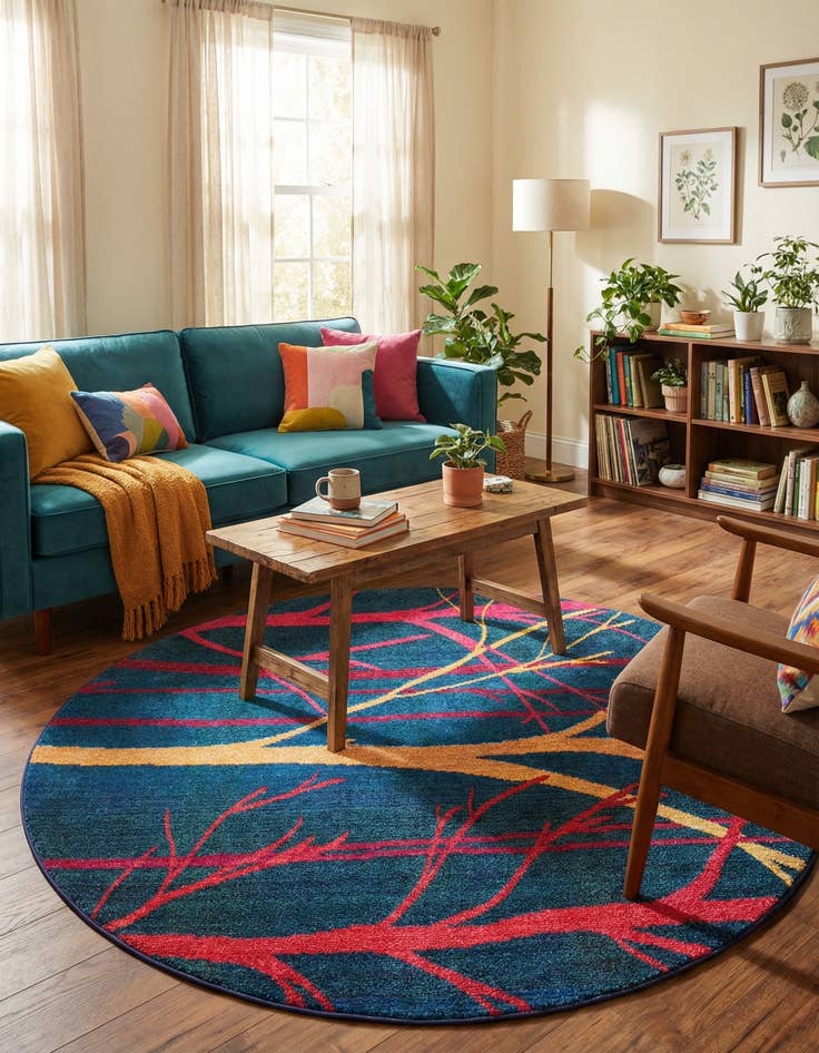 Detail image of 6' x 6' Washable Hyacinth Round Rug