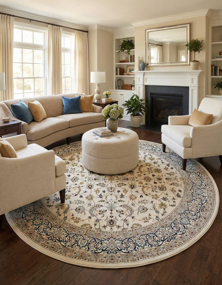 Detail image of 10' x 10' Nain Design Round Rug