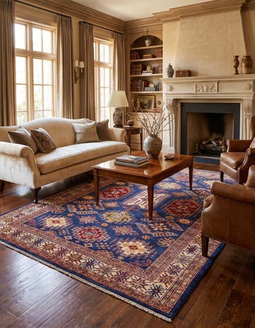 5' 11 x 8' 6 Hand Knotted Kazak Rug