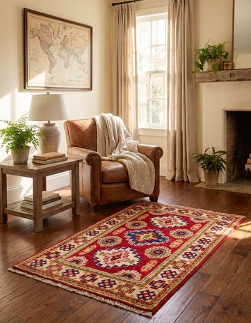1' 11 x 3' 1 Hand Knotted Kazak Rug