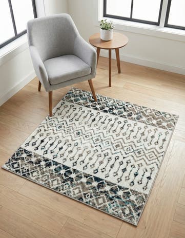 3' x 3' Moroccan Trellis Square Rug