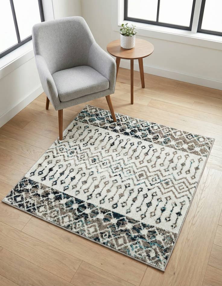 Detail image of 3' x 3' Moroccan Trellis Square Rug