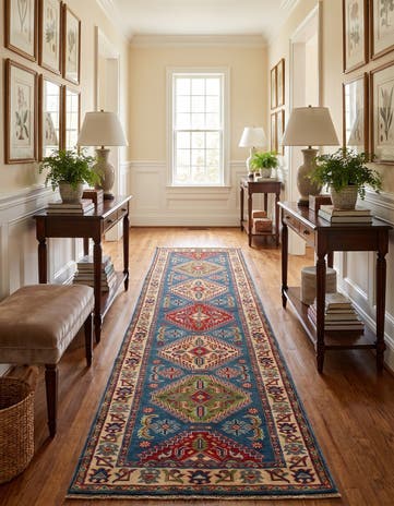 2' 6 x 9' 7 Hand Knotted Kazak Runner Rug