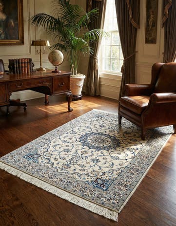 3' 3 x 4' 10 Hand Knotted Nain Rug