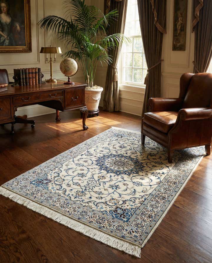 3' 3 x 4' 10 Hand Knotted Nain Rug