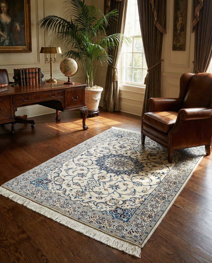 Detail image of 3' 3 x 4' 10 Hand Knotted Nain Rug