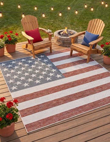 Red Easy-Clean Jill Zarin Indoor / Outdoor Square Rug