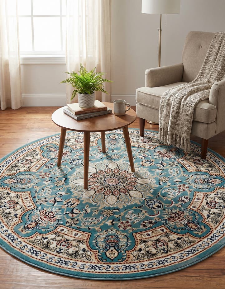 5' 3 x 5' 3 Nain Design Round Rug