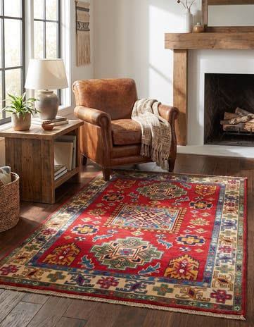 3' 3 x 4' 11 Hand Knotted Kazak Rug