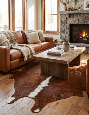 5' 1 x 5' 8 Cowhide Leather Rug