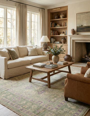 8' 5 x 10' Hand Knotted Oushak Wool Rug