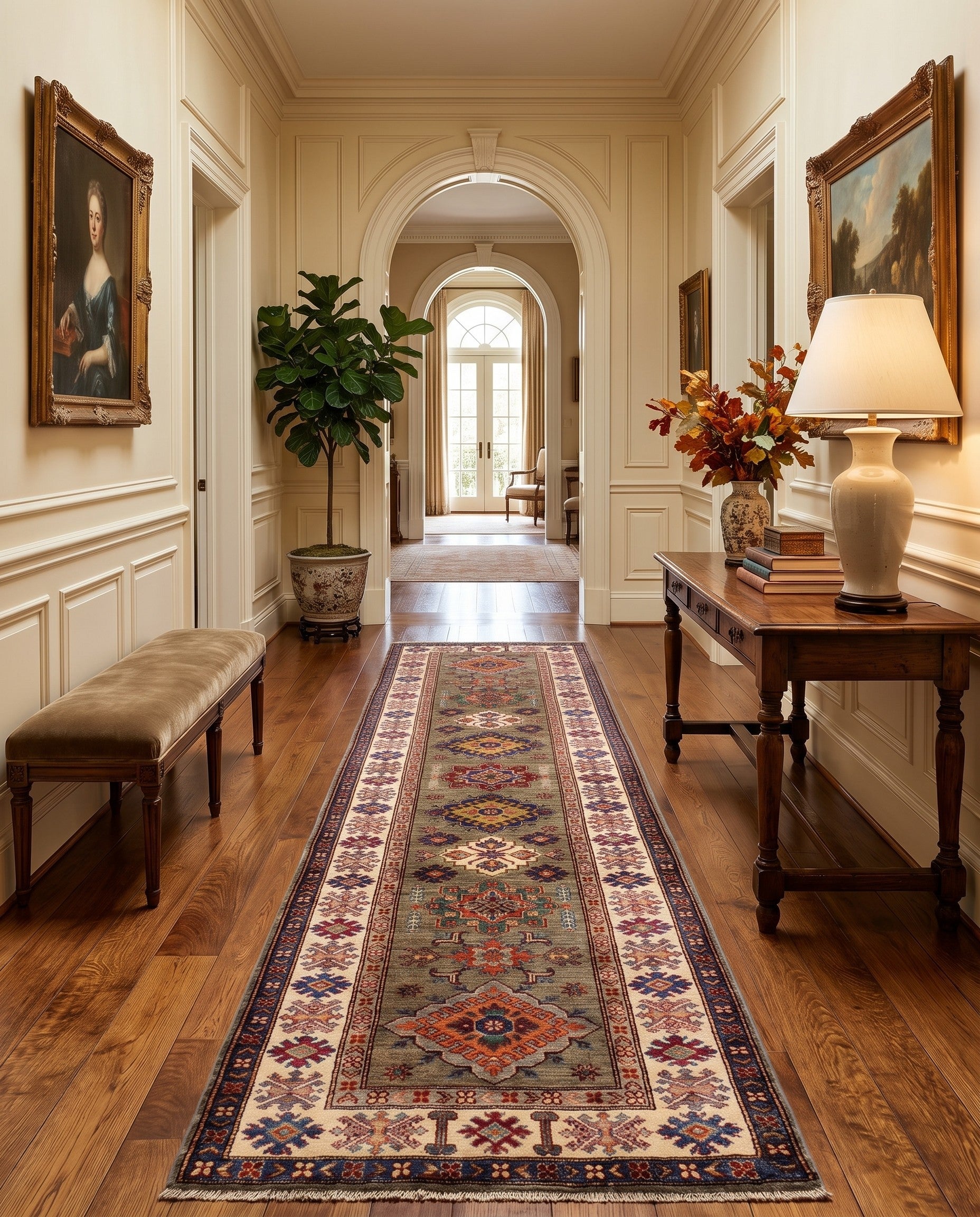 2' 9 x 10' Hand Knotted Kazak Runner Rug