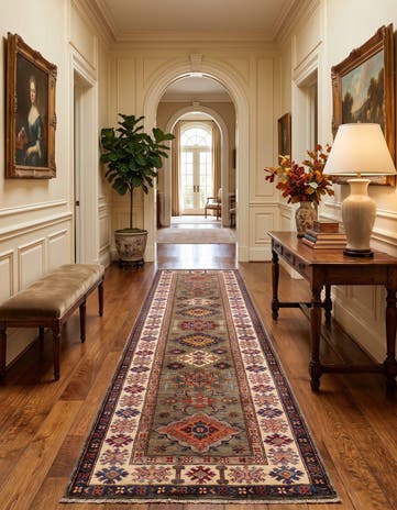 2' 9 x 10' Hand Knotted Kazak Runner Rug