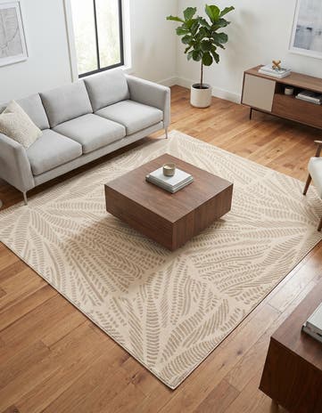 Ivory Contour Square Rug