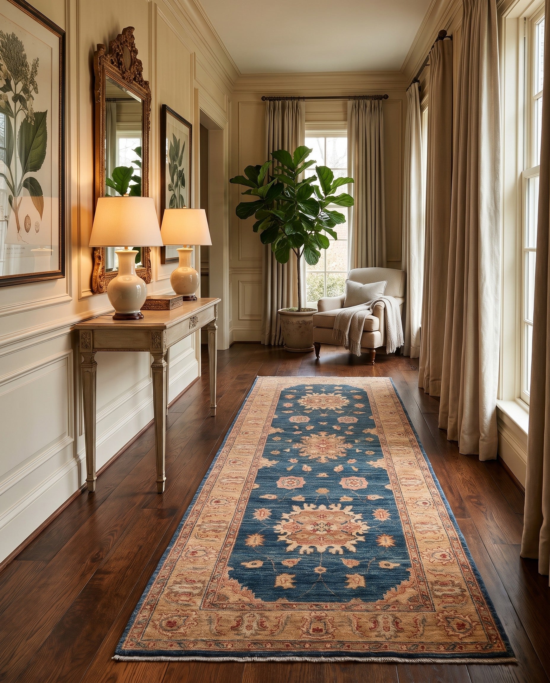 3' 4 x 9' 7 Hand Knotted Ziegler Runner Rug