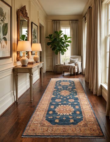 3' 4 x 9' 7 Hand Knotted Ziegler Runner Rug