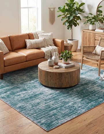 Teal Asha Square Rug
